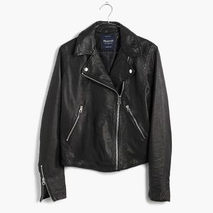 Madewell Washed Leather Motorcycle Jacket - Size Medium